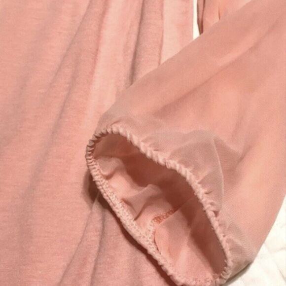 American Eagle 3/4 Sleeve Sheer Pink Top - Picture 5 of 6